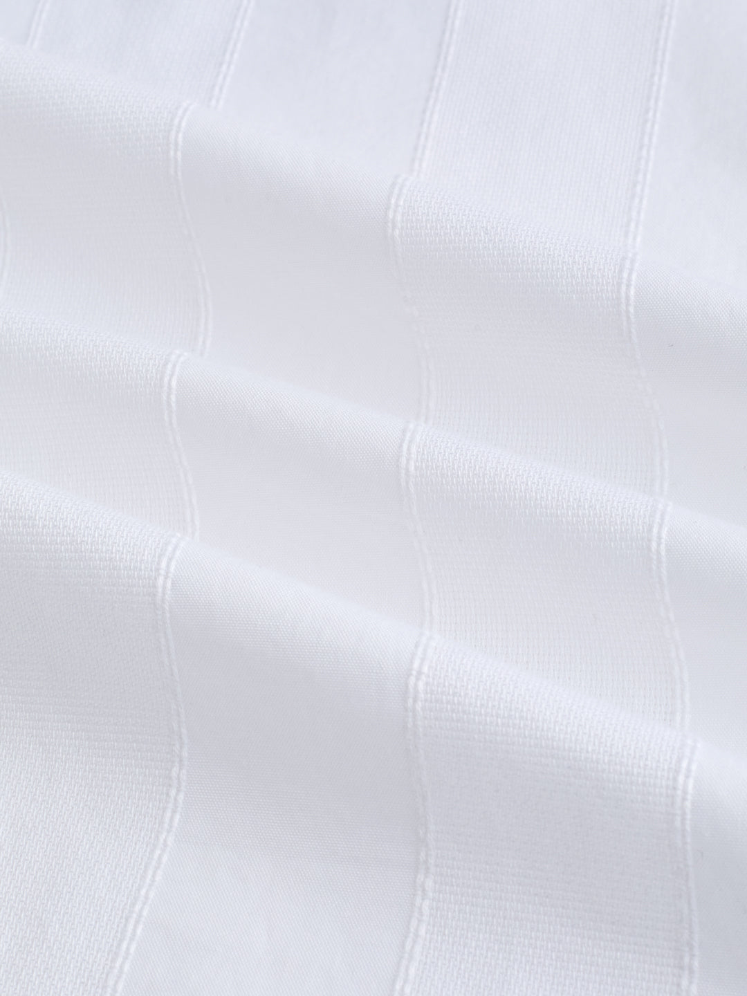 Snow White Panel Textured Stand Collar Oversized Shirt