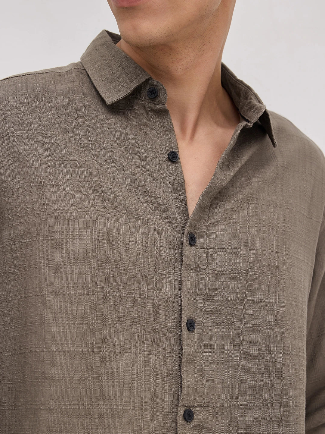 Bronze Olive Jacquard Weave Shirt