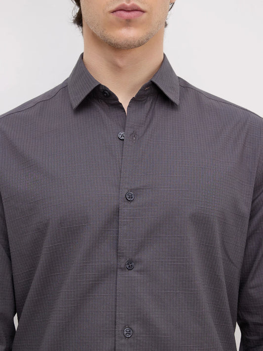 Graphite Grey Square Textured Shirt
