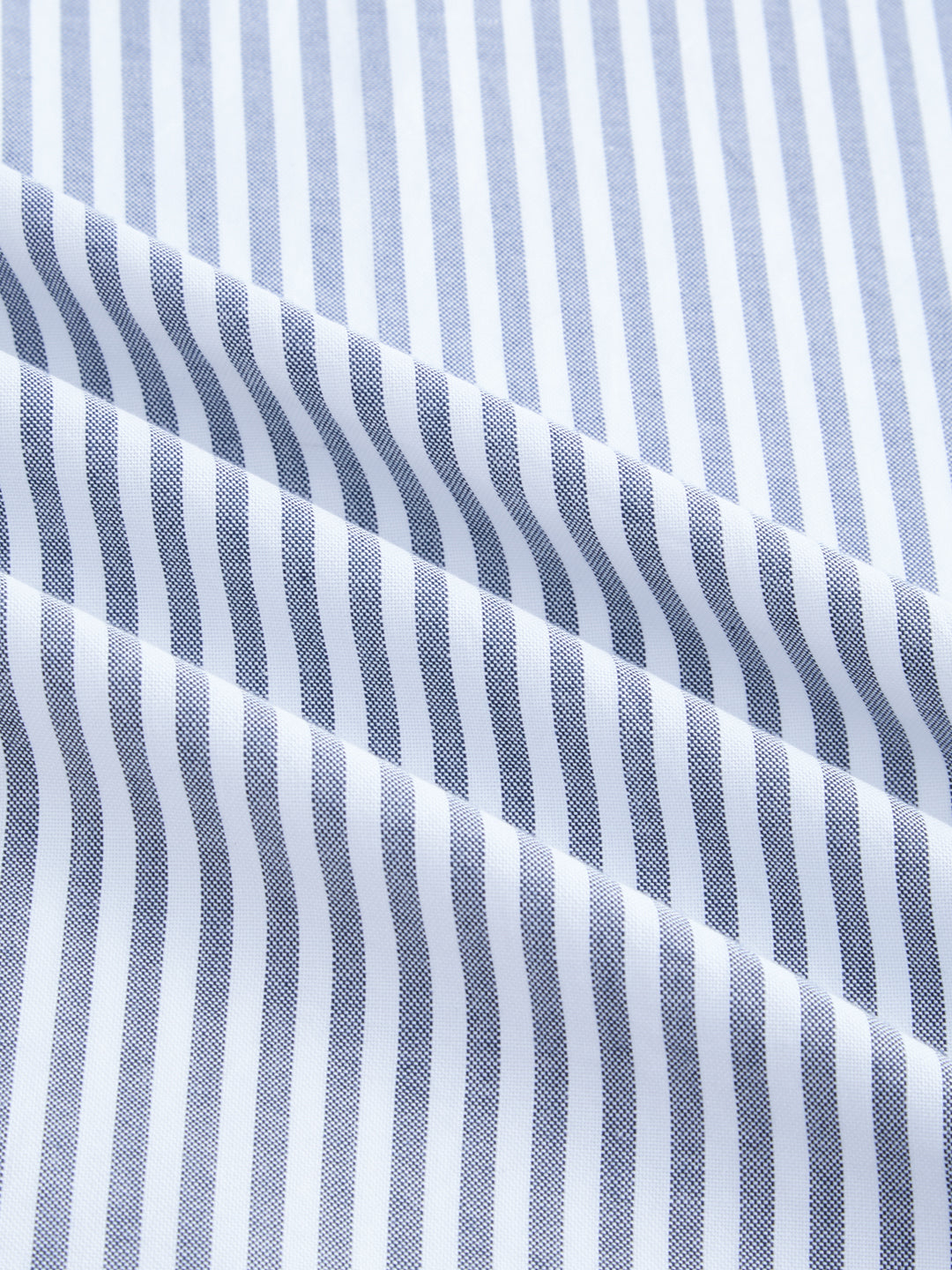 Navy Oxford Vertical Striped Button Down Collar Shirt