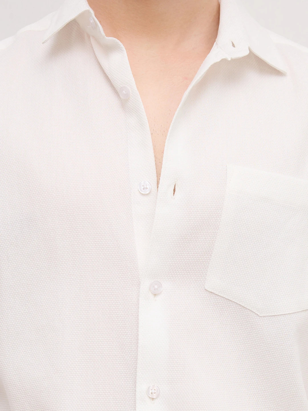 White Micro Willow Textured Shirt