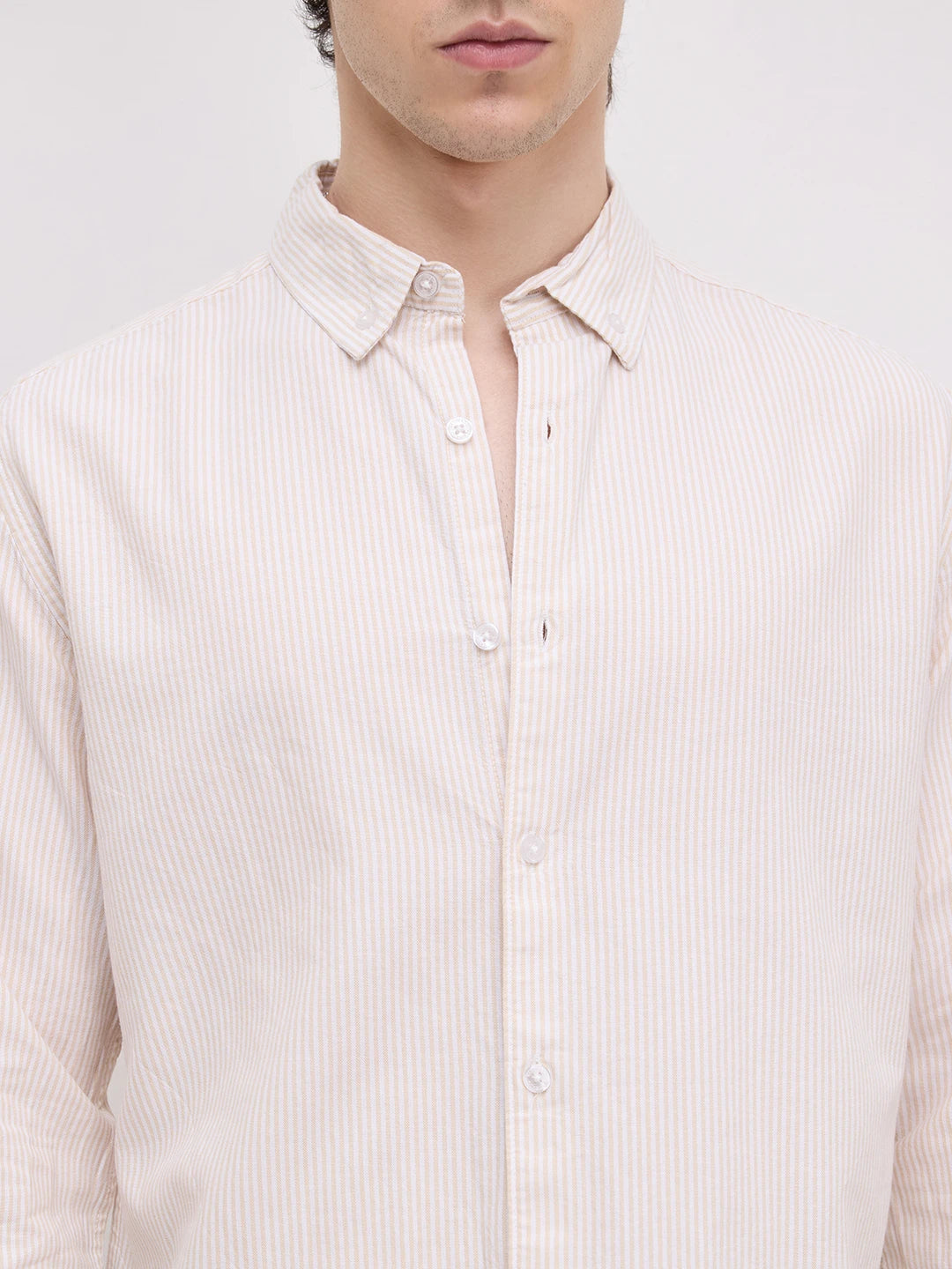 Mellow Yellow Pinstripe Button-Down Collar Shirt