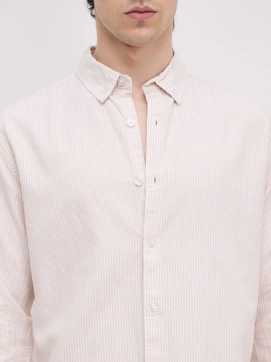 Mellow Yellow Pinstripe Button-Down Collar Shirt