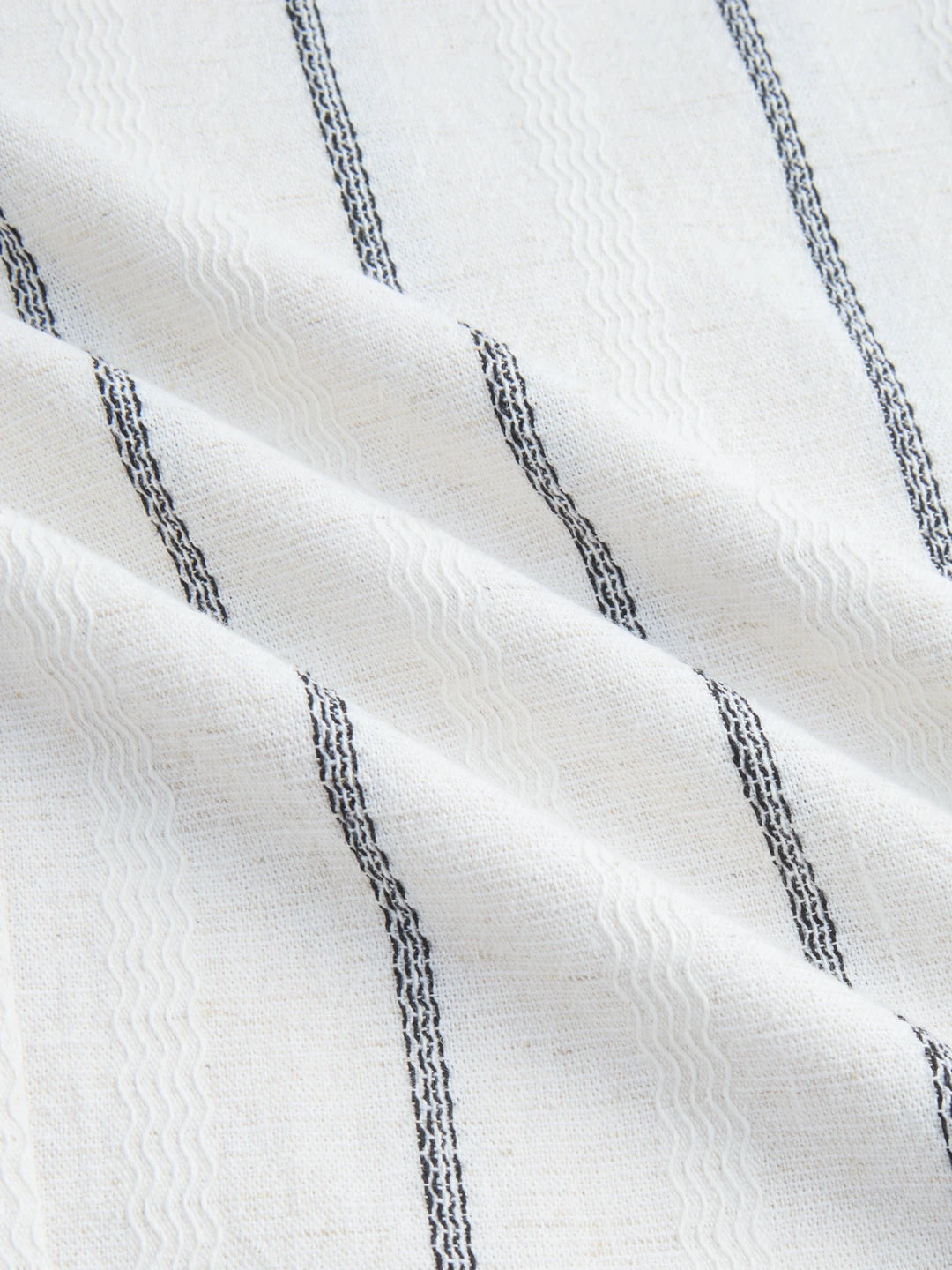 Artisan Off-White Wavy Striped Straight Fit Trousers