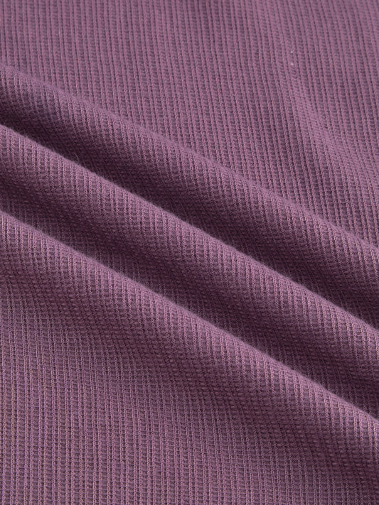 Dusty Purple Micro Weave Knitted Oversized Polo Shirt