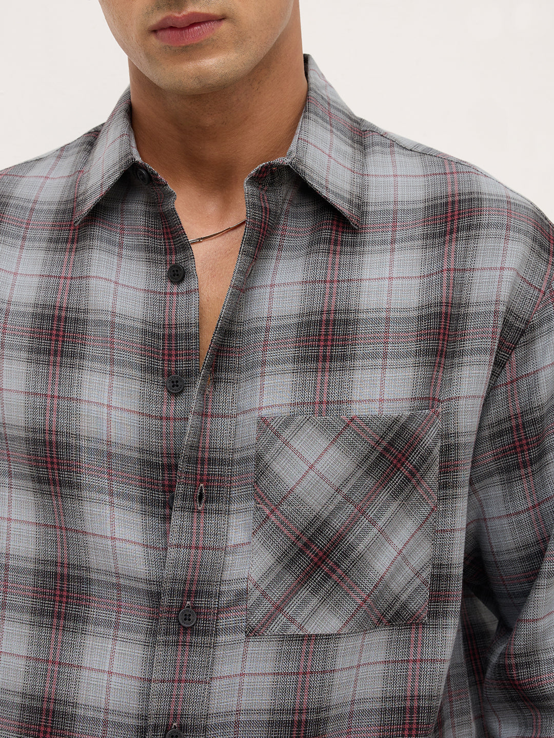 Ashwood Prince Checks Boxy Fit Crop Shirt