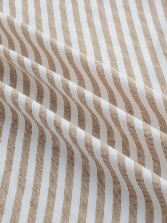 Classic Brown Candy Striped Vacation Shirt