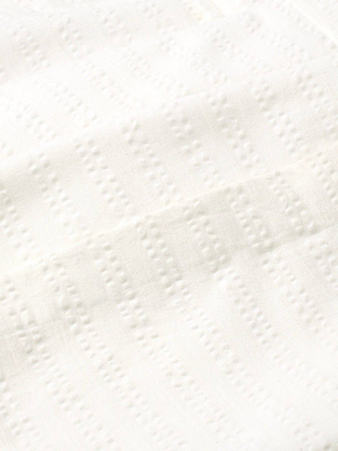 Elite White Seersucker Striped Straight Fit Trousers