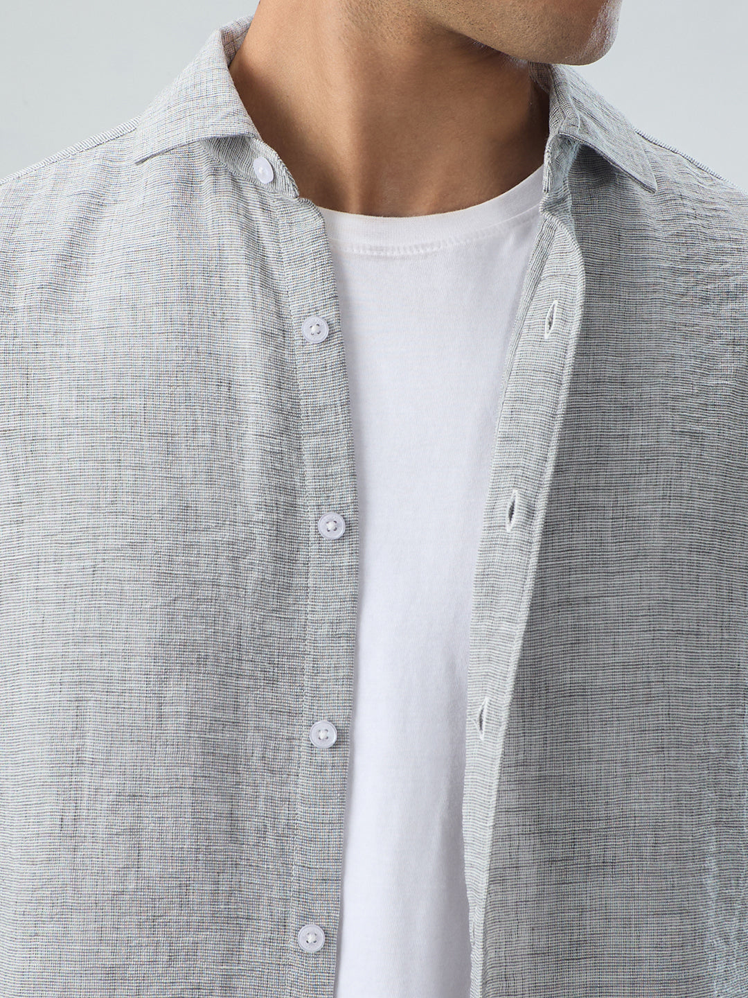 Elegant Grey Textured Shirt