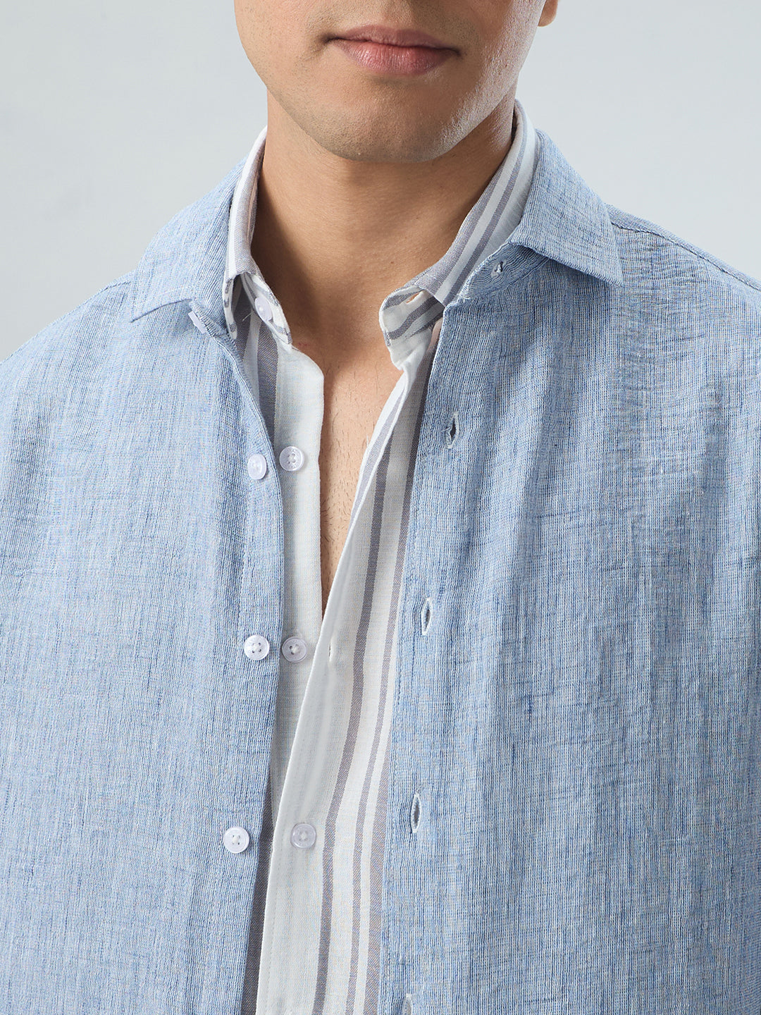 Elegant Solid Blue Shirt