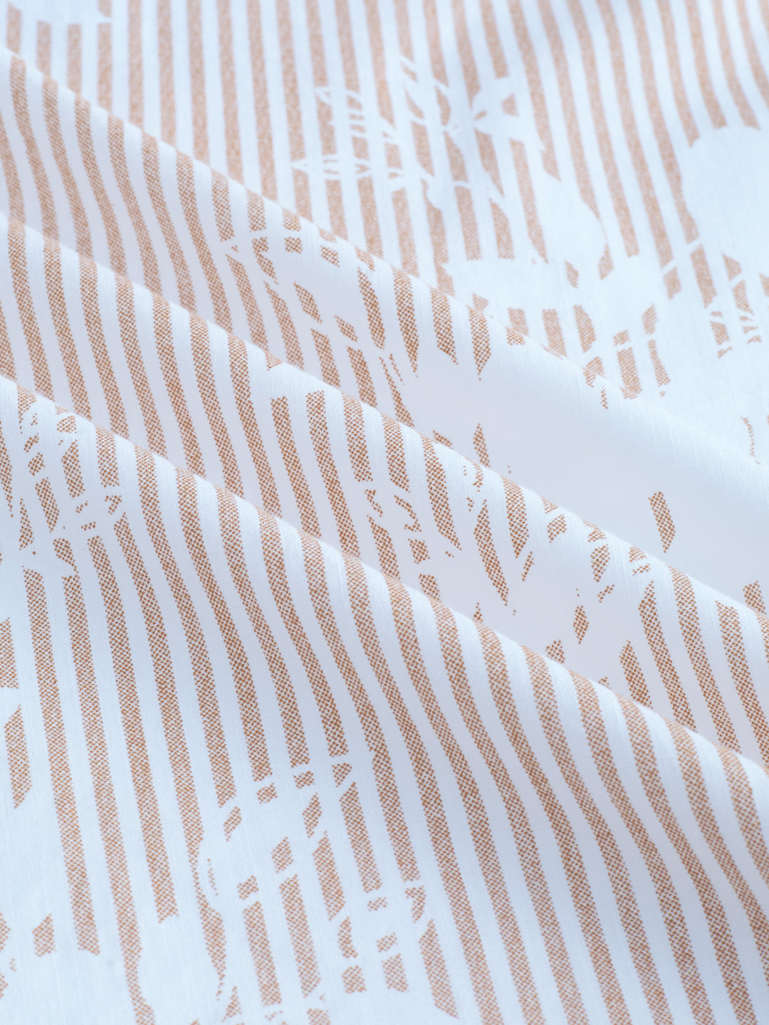 Brown & White Contemporary Floral Boxy Fit Crop Shirt