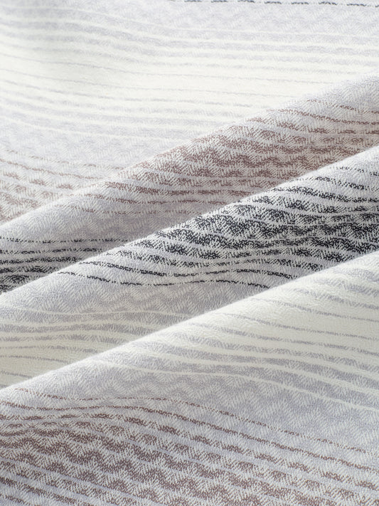 Grey Jacquard Wave Pattern Striped Shirt