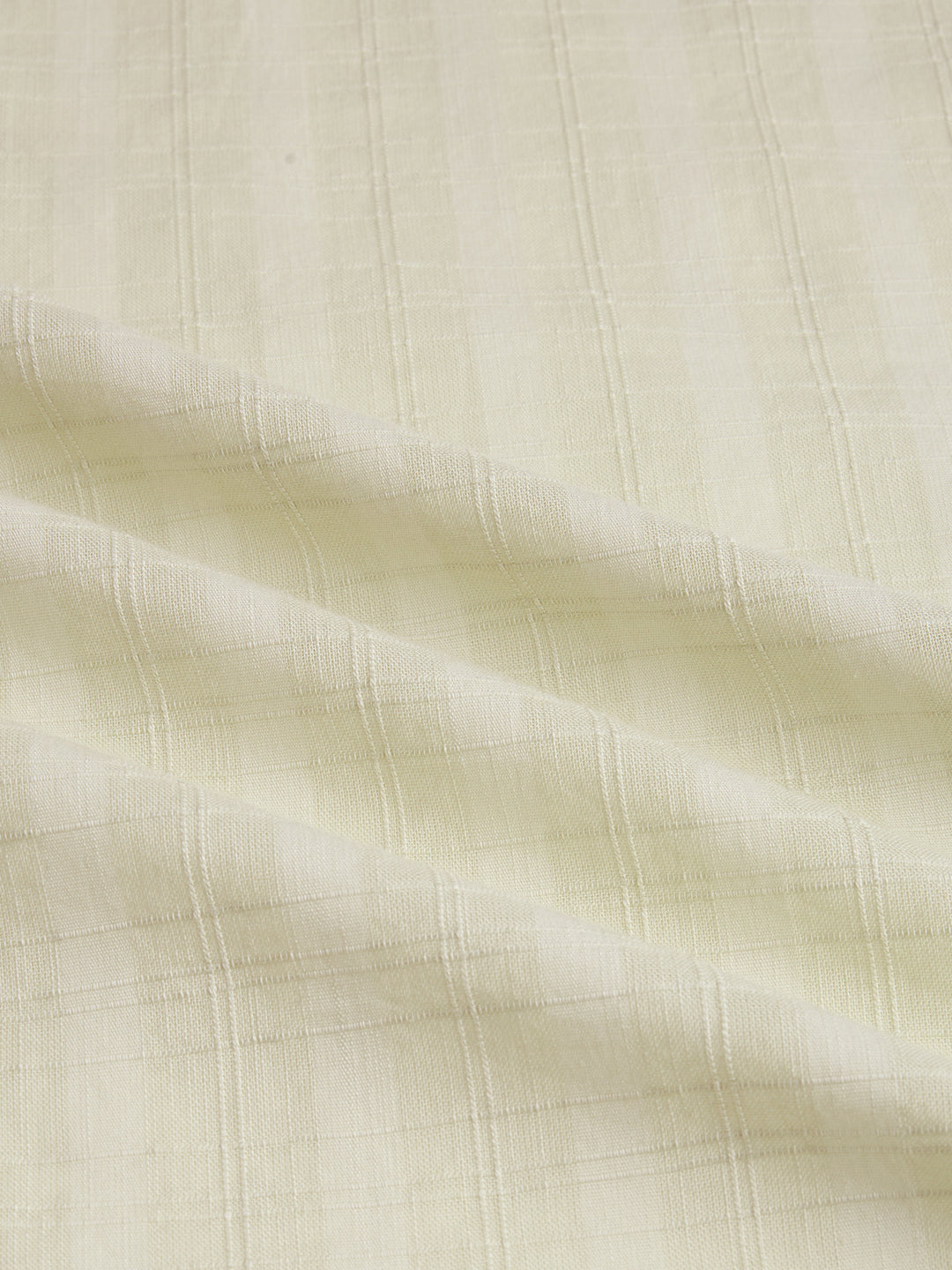 Pistachio Green Sheer Windowpane Checks Textured Weave Shirt