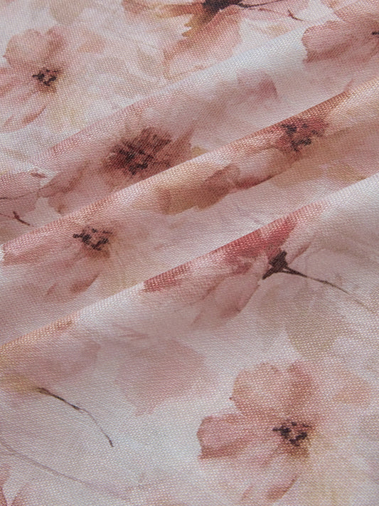 Peachy Pink Floral Vacation Shirt
