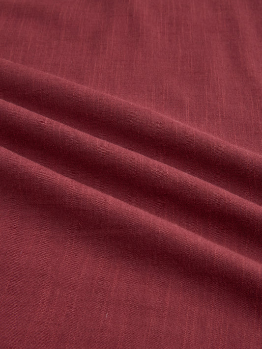 Maroon Slub Textured Center Seam Oversized Polo Shirt