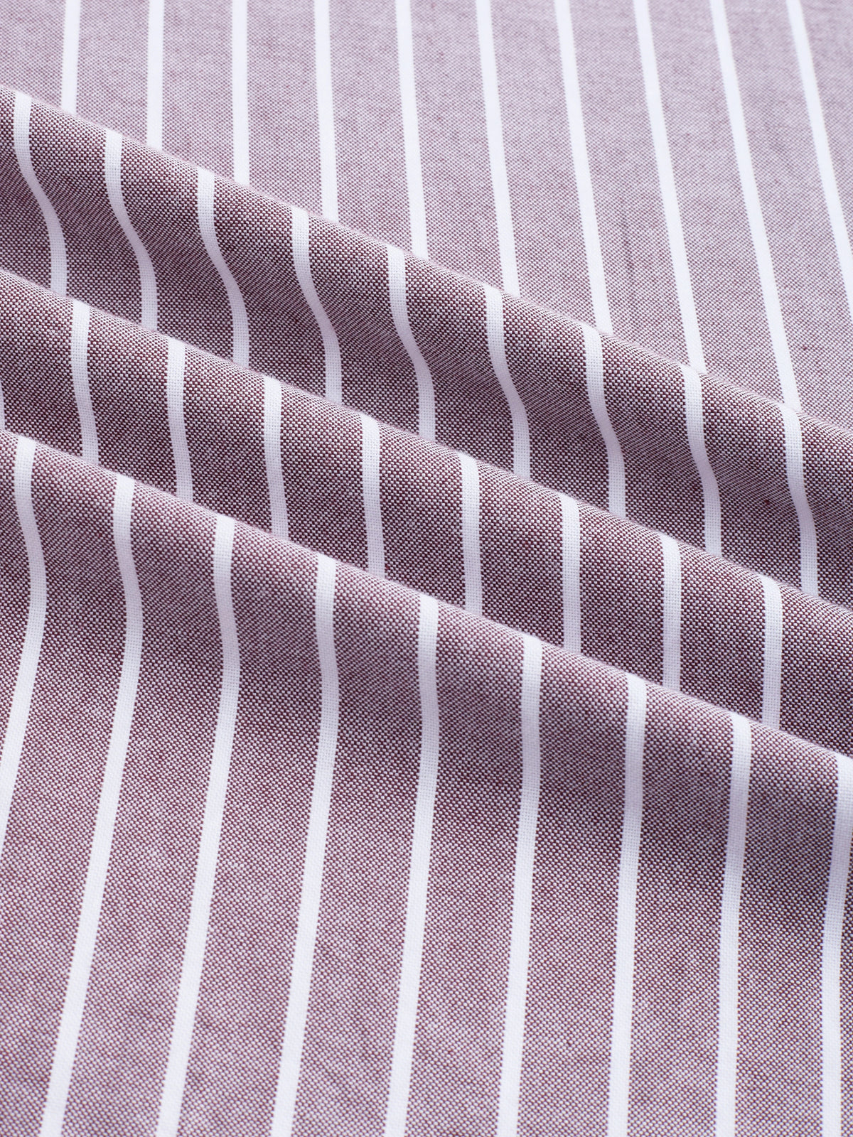 Brick Brown Candy Striped Oxford Button-Down Collar Shirt