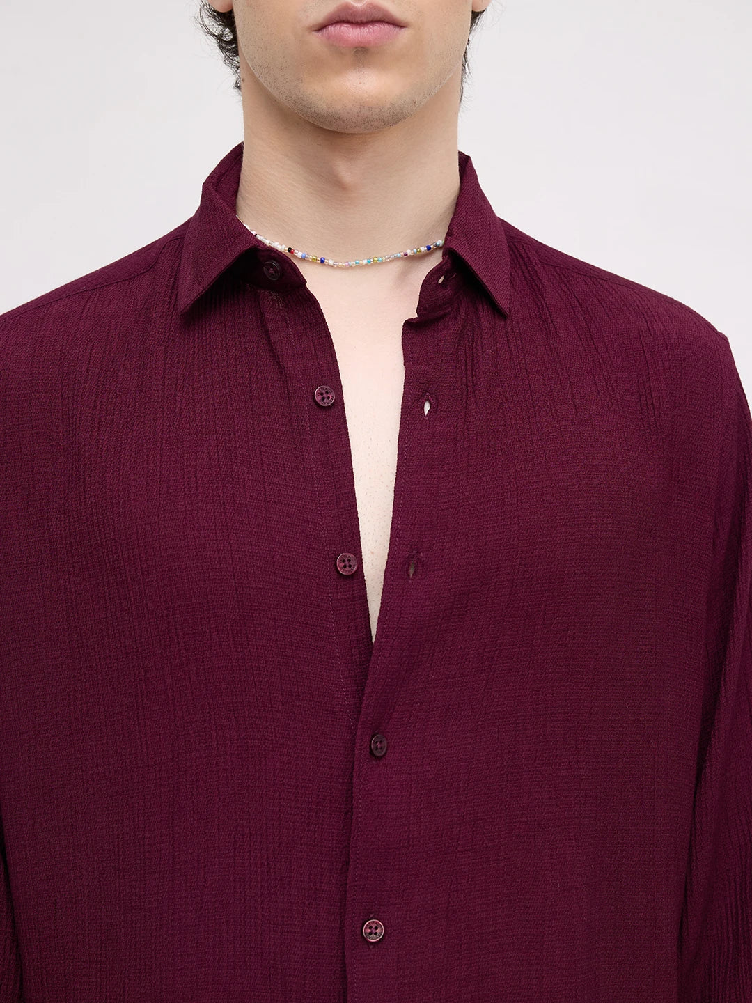 Rich Maroon Fine Textured Shirt