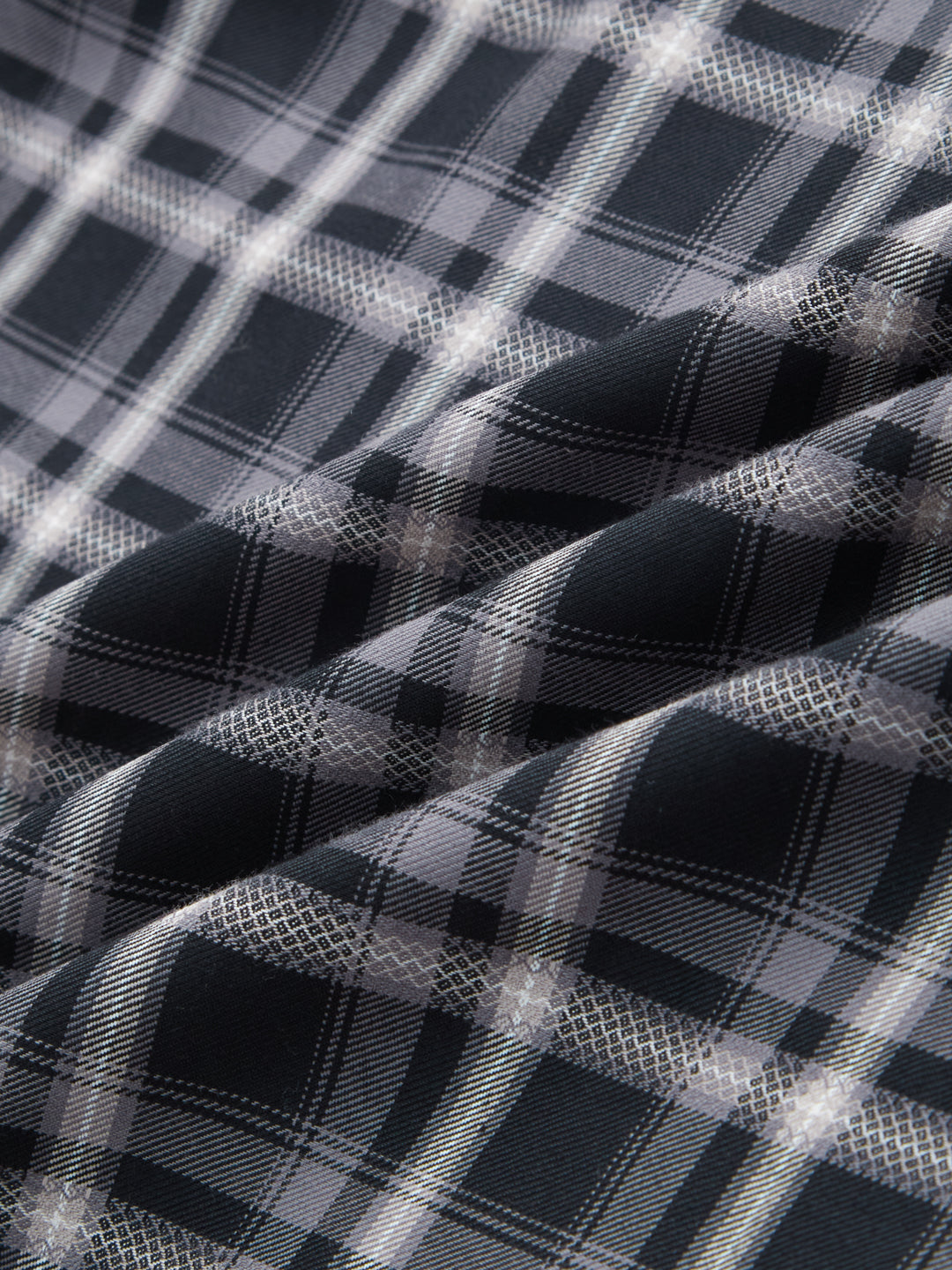 Black & Grey Tartan Checked Relaxed Shirt