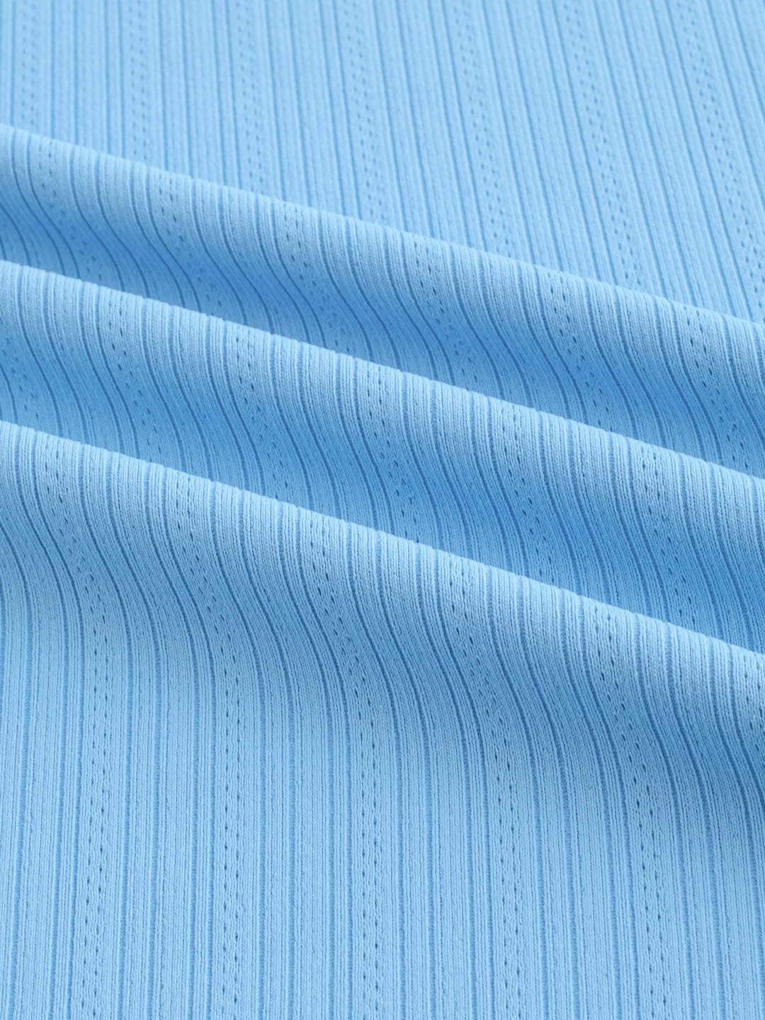 Refined Blue Hairline Striped Polo Knit T-Shirt