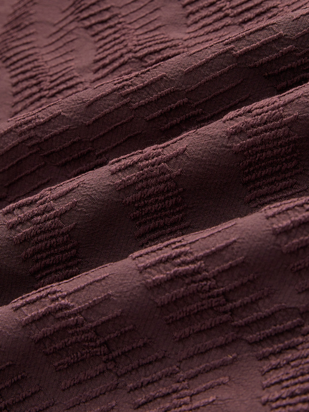 Deep Cocoa Brown Contour Weave Shirt