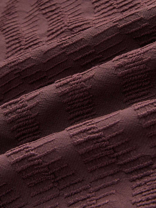 Deep Cocoa Brown Contour Weave Shirt