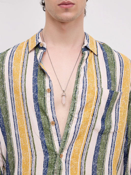 Multicolor Giclée Stripe Shirt