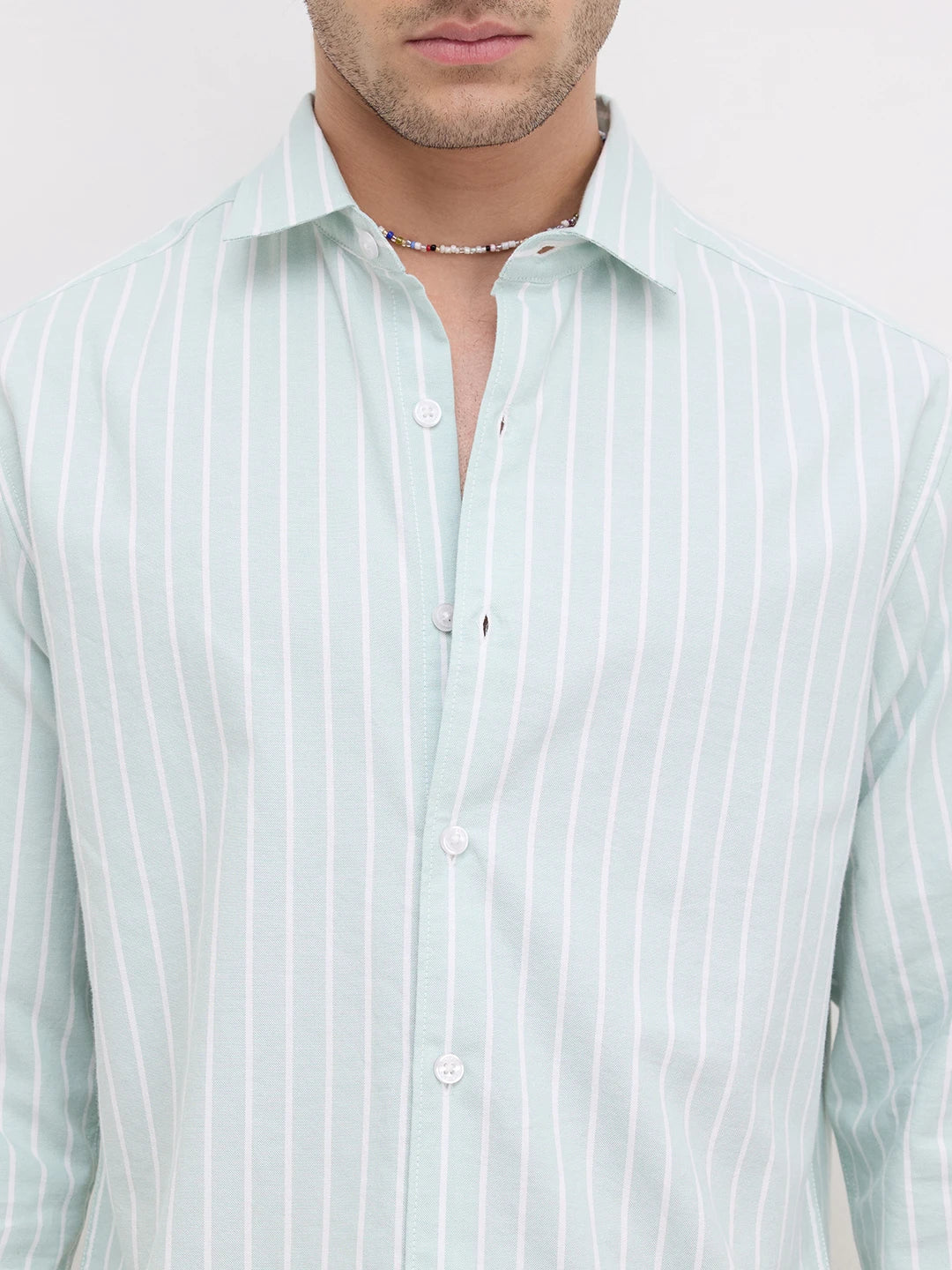 Sage Green Oxford Striped Everyday Shirt