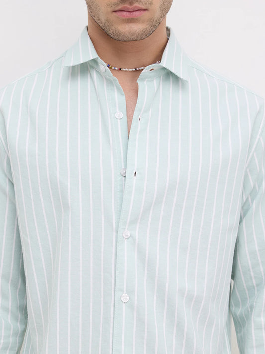 Sage Green Oxford Striped Everyday Shirt