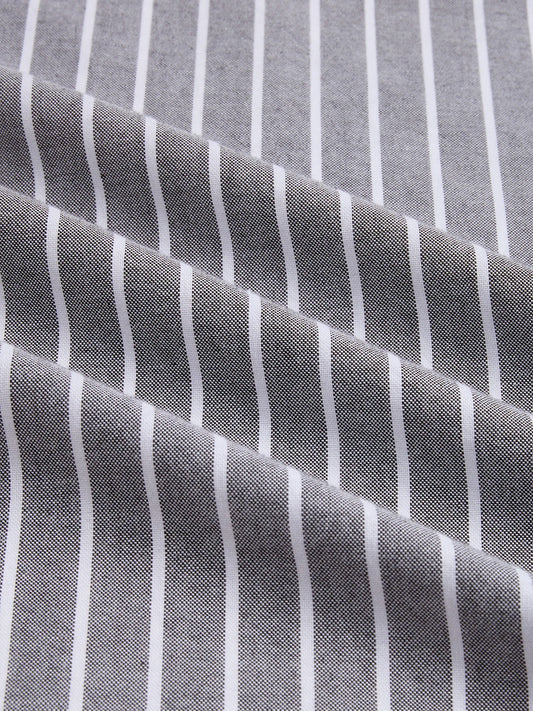 Monochrome Pinstripe Button-Down Collar Oxford Shirt