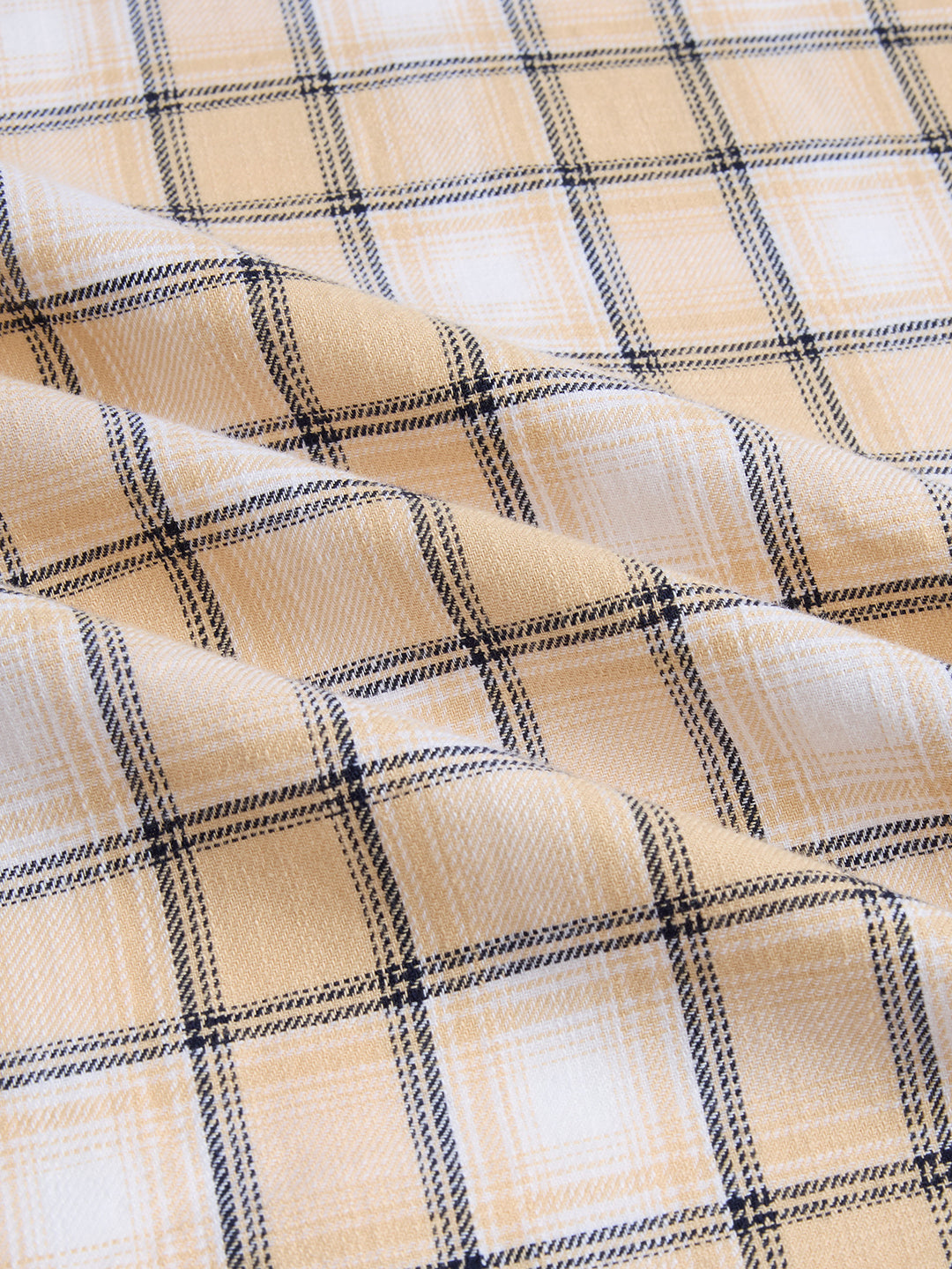 Neutral Beige & Black Windowpane Checks Shirt