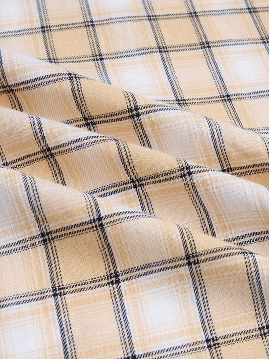 Neutral Beige & Black Windowpane Checks Shirt