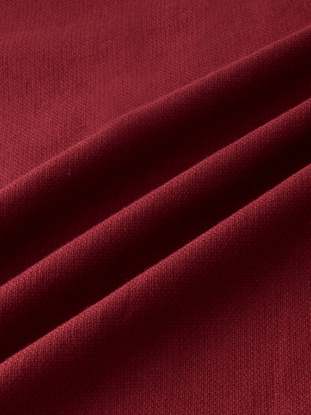 Elegant Berry Red Mandarin Collar Shirt