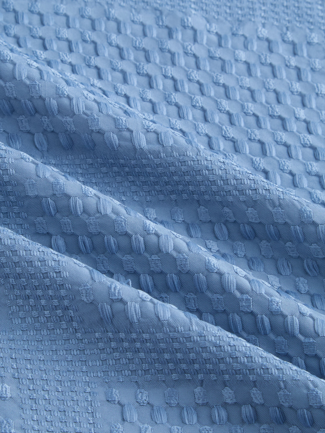 Intricate Columbia Blue Raised Motif Textured Shirt