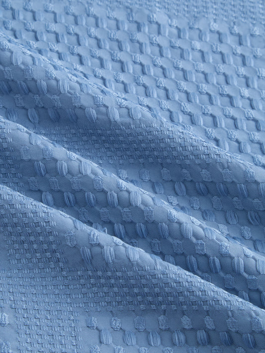 Intricate Columbia Blue Raised Motif Textured Shirt