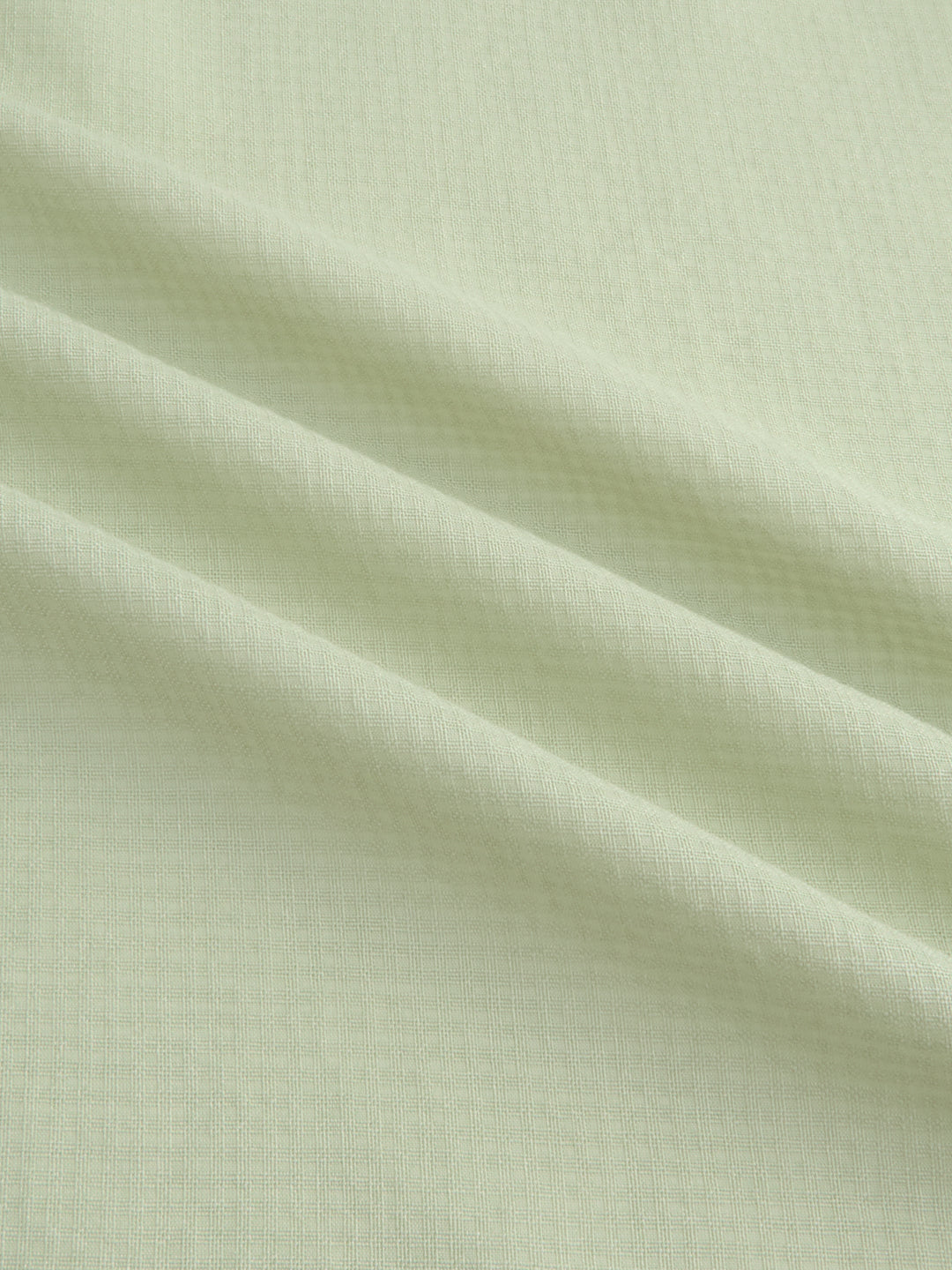 Sage Green Micro Weave Boxy Fit Crop Shirt