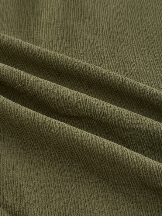 Olive Green Crepe Textured Kurta