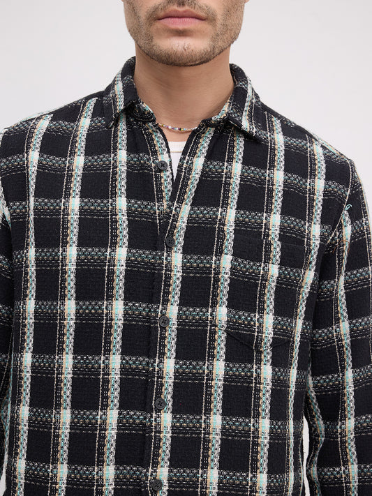 Black Cityscape Checks Shirt