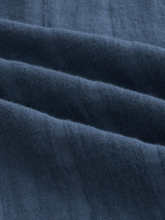 Gunmetal Grey Double Cloth Striped Shirt