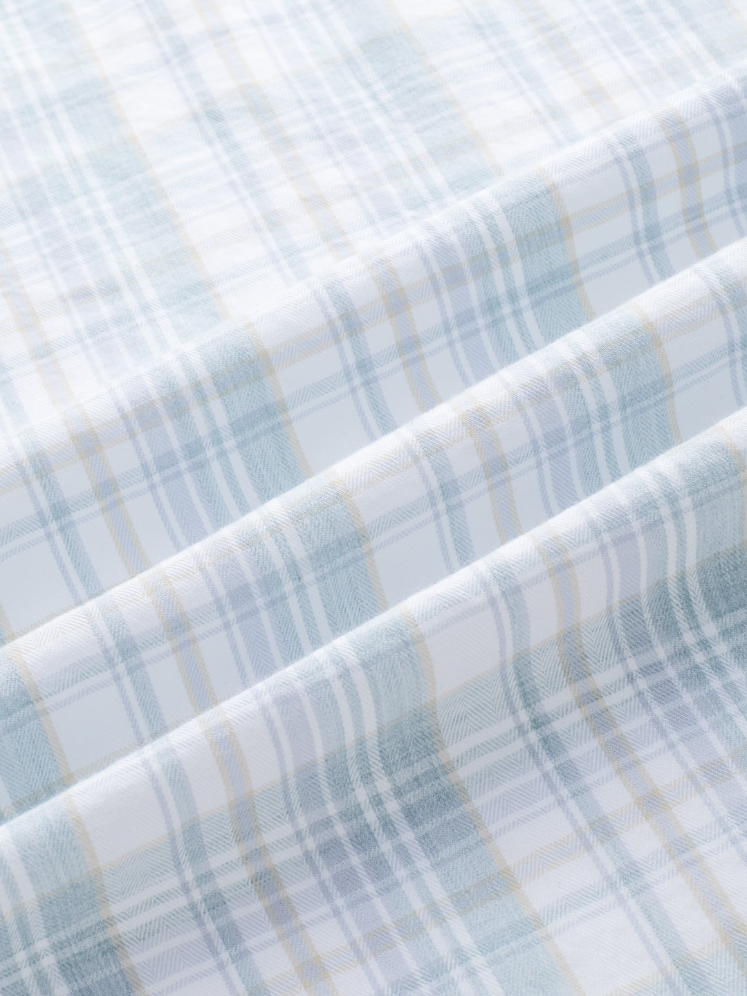 Washed Sage Green Fine Line Grid Checks Shirt