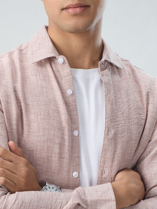 Warm Camel Brown Textured Shirt