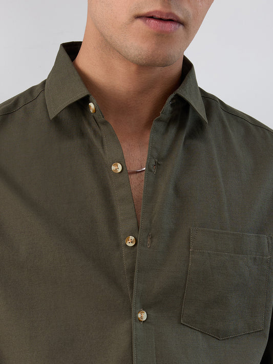 Forest Olive Fineweave Everyday Shirt