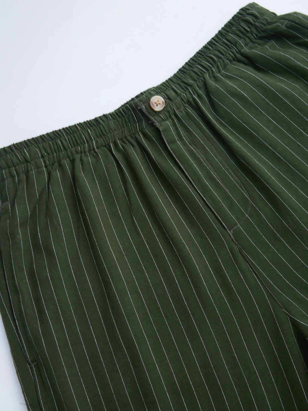 Olive Pinstripe Wide Leg Trousers
