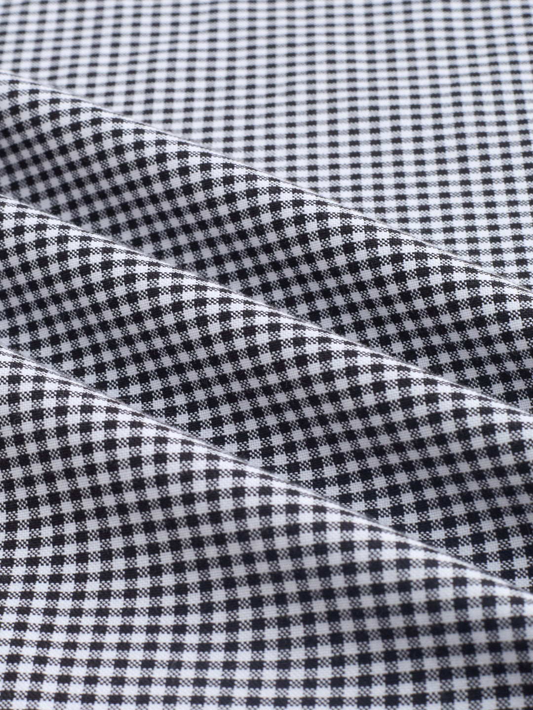 Monochrome Micro Gingham Checks Oxford Shirt