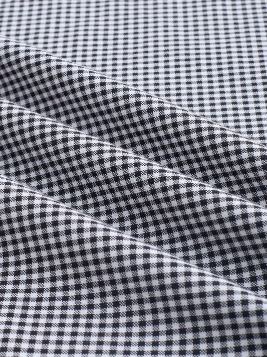 Monochrome Micro Gingham Checks Oxford Shirt
