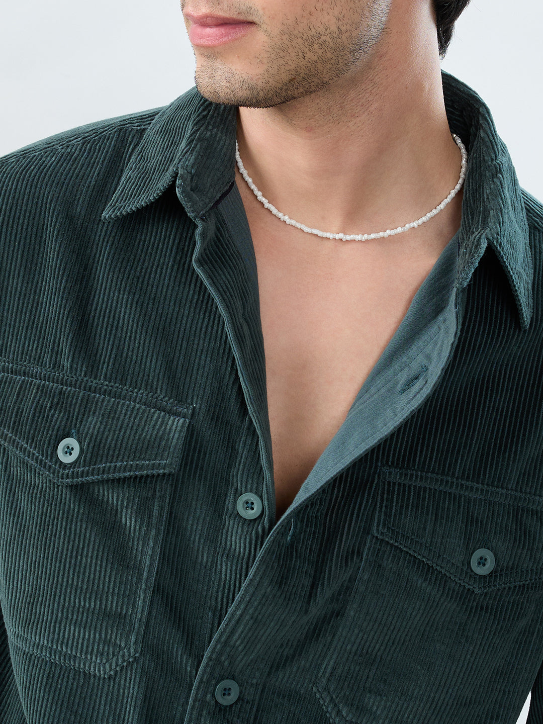 Sacremento Green Corduroy Double Pocket Shirt
