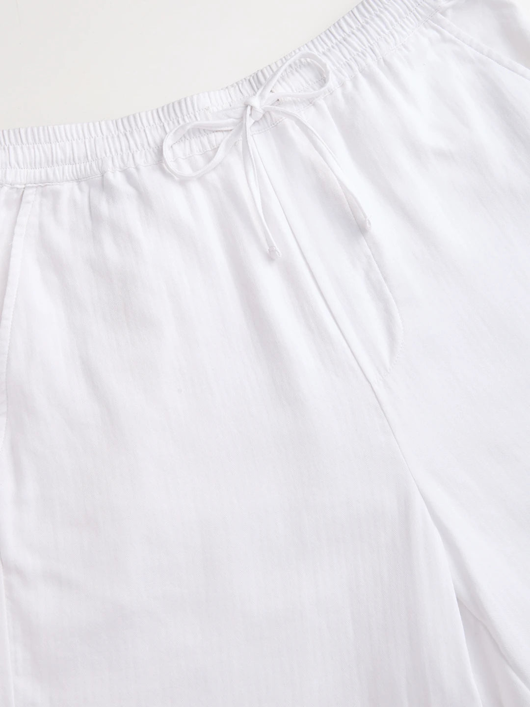 Cloud White Fine Herringbone Textured Straight Fit Trousers