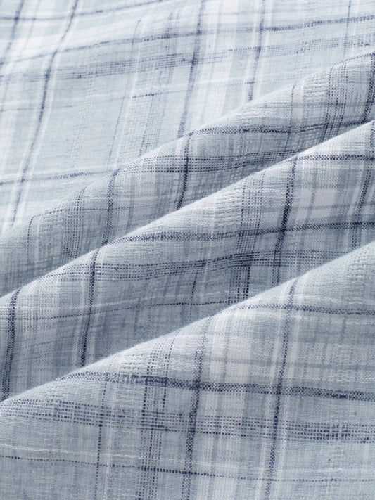 Blue Mist Plaid Checks Jacquard Shirt