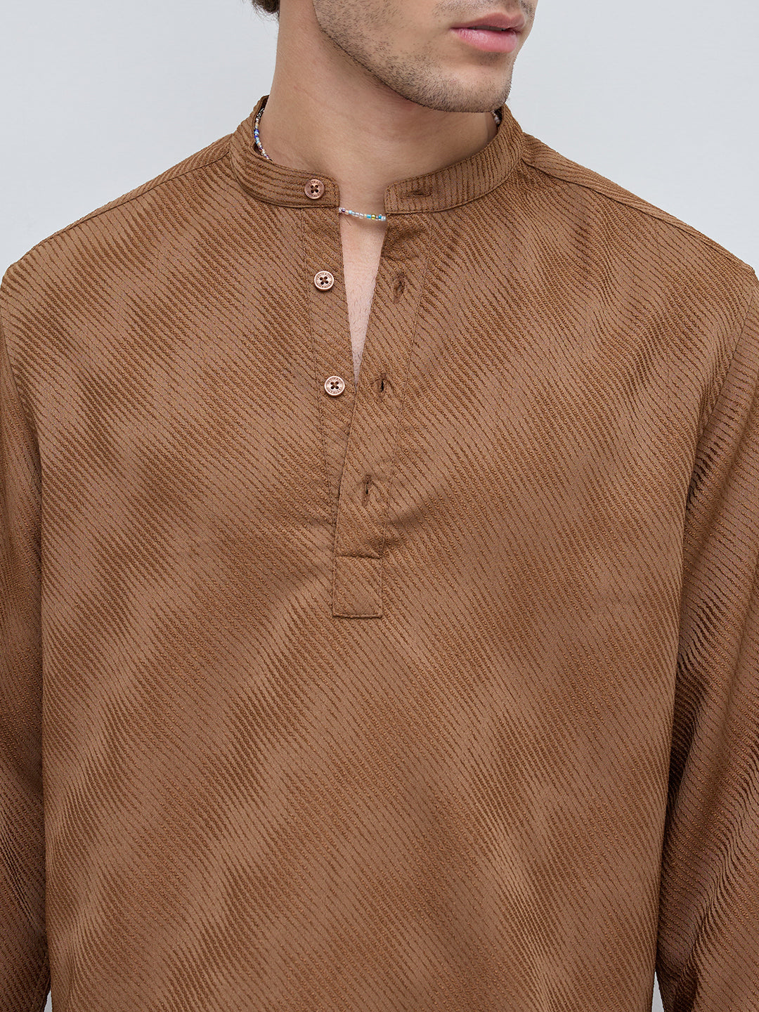 Desert Dune Diagonal Twill Textured Statement Kurta