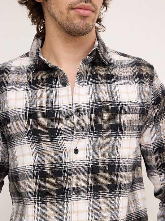 Multicolor Plaid Checks Flannel Shirt