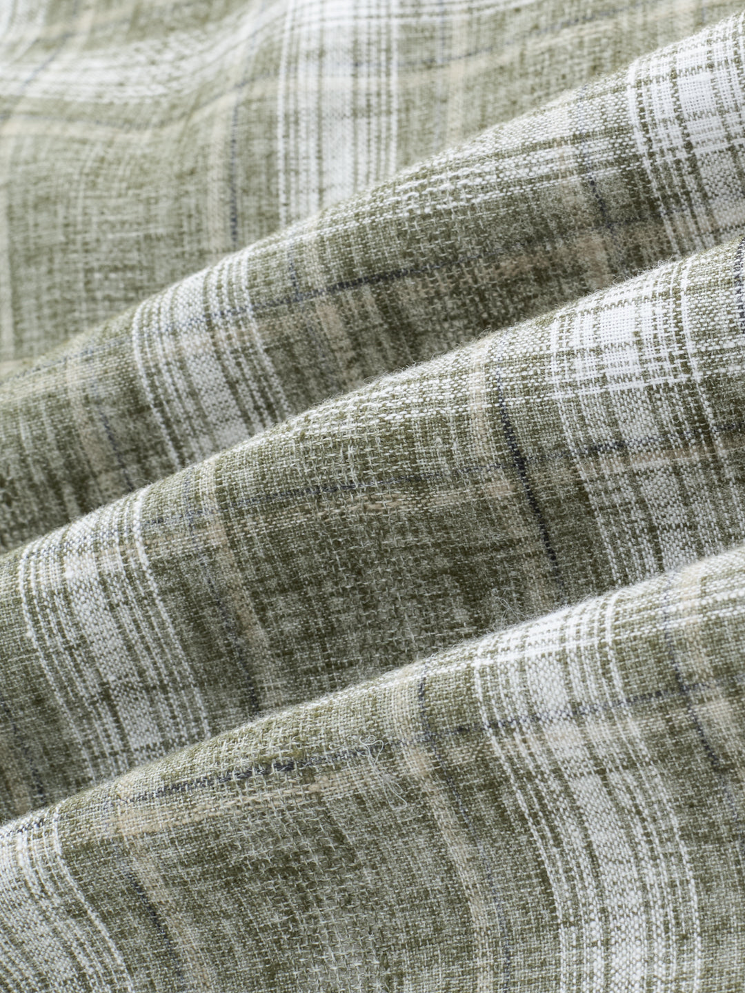 Olive Abstract Grid Checks Textured Shirt